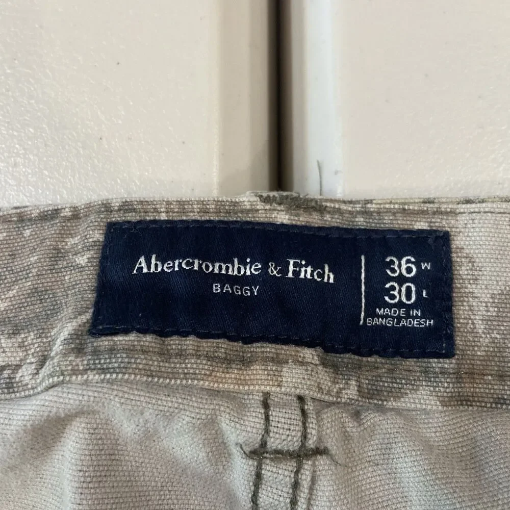 Abercrombie & Fitch Pants Mens 36x30 Fits Camo Baggy Streetwear